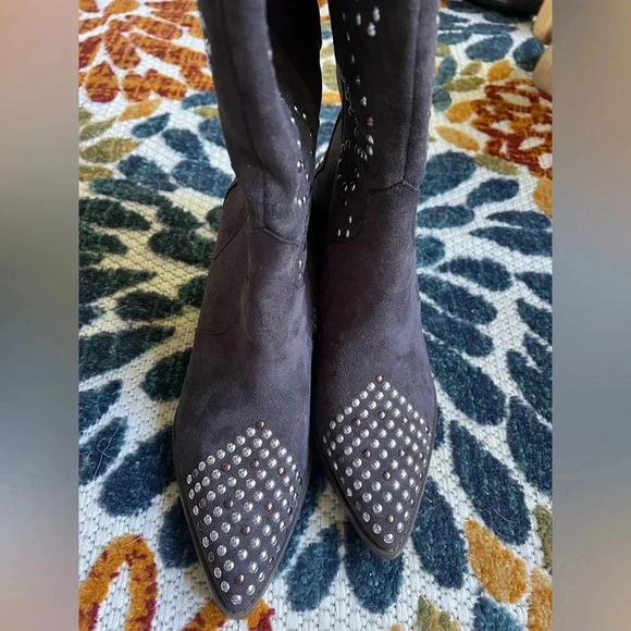 Oasis Society Phoenix Boots Size 10 Brown‎ Studded Heeled NWOT Faux Suede - Picture 5 of 11